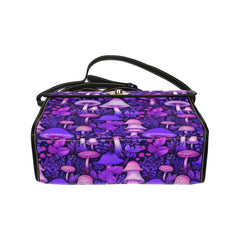 Mushroomcore Shoulder Satchel - Pink and Purple Mushroom Bag (AMUSHSATCH3)