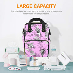 PINK ALICE in Wonderland QUOTES Diaper Bag