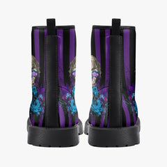 Alice in Wonderland Fun Purple Striped Combat Boots (JPREG14)