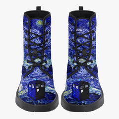 Van Gogh and The Doctor Combat Boots - Artistic Version (JPREG49)