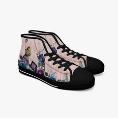 Alice in Wonderland high top womens sneakers - The White Rabbit and Alice hi top sneakers (JPSN5)
