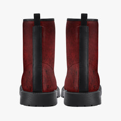 Red Gothic Grunge Lace Up Combat Boots - (JPREG95)