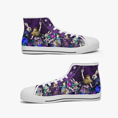 Alice In Wonderland Gothic Purple High Top Sneakers (JPAIWP)