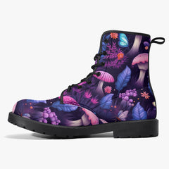 Mushroomcore Pink and Purple Toadstool Combat Boots (JPMUSHPP)