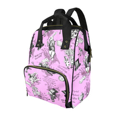 PINK ALICE in Wonderland QUOTES Diaper Bag