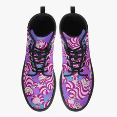 Cheshire Cat Pink and Purple Combat Boots (JPREGCC)