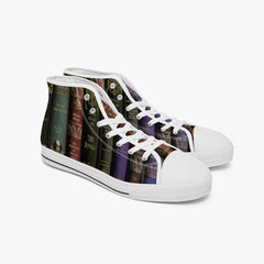 Vintage Library Books Hi Top Sneakers - Librarian Shoes - Dark Academia High Tops (JP4002)