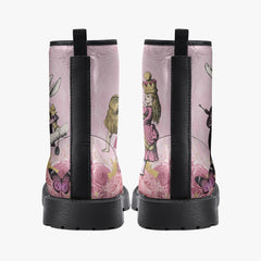 Alice in Wonderland Pink Lace Up Combat Boots - Alice White Rabbit Festival Boots (JPREG103)