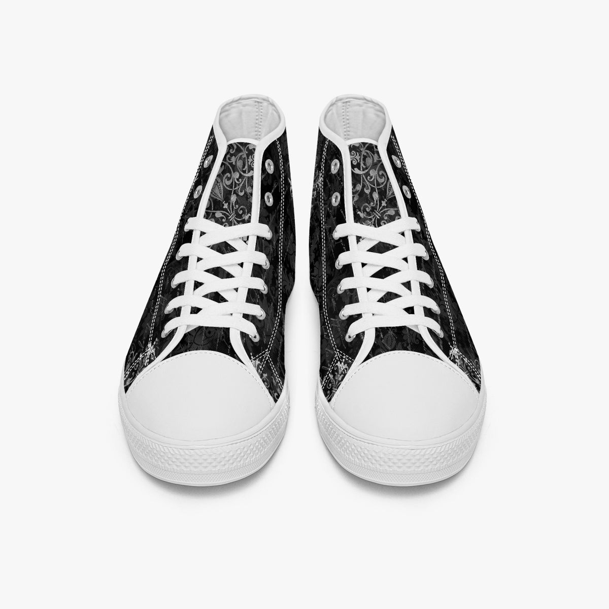 Gothic Hi Top Sneakers - Vintage writing black high top sneakers (JPSN6)