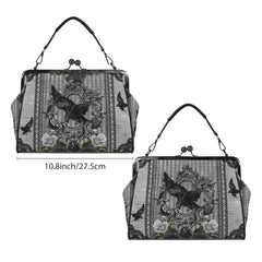 Raven Kisslock Handbag – Gothic Edgar Allan Poe Purse