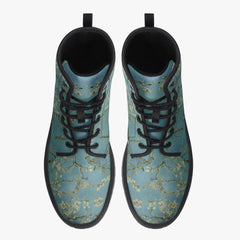 Van Gogh Almond Blossom Lace Up Combat Boots (JPREG33)