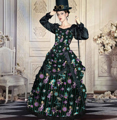 Green Alice in Wonderland Victorian Corset Gown - Made to Measure