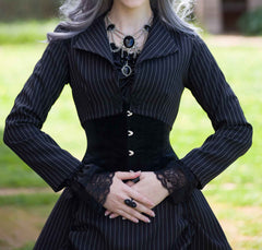 The Lilly Underbust Corset - Black Velvet or Black Brocade - Plus Size Corset - Handmade in Australia