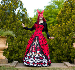 Alice in Wonderland Queen Of Hearts Skirt Victorian Corset Gown - Alice Cosplay