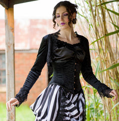 The Lilly Underbust Corset - Black Velvet or Black Brocade - Plus Size Corset - Handmade in Australia