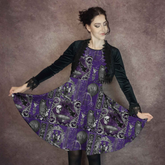 Steampunk Dress - Purple and Silver Gothic Style Dress - Plus Size Friendly
