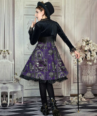 Steampunk Dress - Purple and Silver Gothic Style Dress - Plus Size Friendly