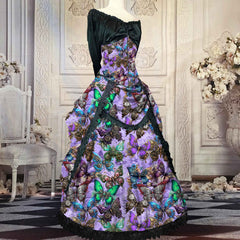 Steampunk Butterfly Ensemble - Victorian Bustle and Corset Set