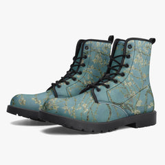 Van Gogh Almond Blossom Lace Up Combat Boots (JPREG33)