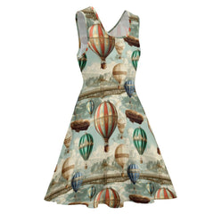 Hot air balloon Fun Steampunk Party Dress (Thinner Fabric Multi)