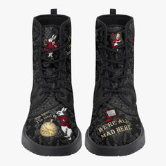 Alice in Wonderland Classics Quotes Gothic Combat Boots (JPRGQUOTE)