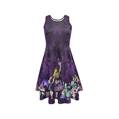 Alice in Wonderland Purple Party Dress - Plus Size Friendly - Thicker Fabric Style
