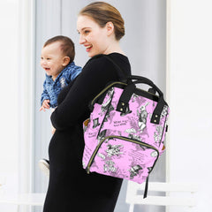 PINK ALICE in Wonderland QUOTES Diaper Bag