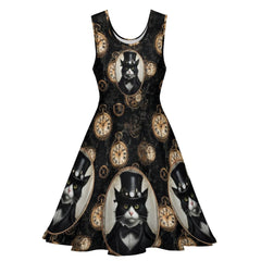 SteamCat Steampunk Dress - Fun Dress for Steampunk Cosplay - Plus Size Friendly (Thinner Fabric)