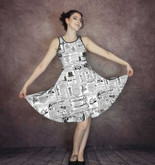 Vintage Newspaper Adverts Dress - Fun Party Dress