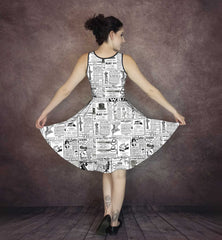 Vintage Newspaper Adverts Dress - Fun Party Dress