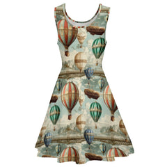 Hot air balloon Fun Steampunk Party Dress (Thinner Fabric Multi)