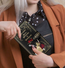 Alice in Wonderland Zipper Wallet - Lewis Carroll Large Purse - Alice Gift (JPALW)