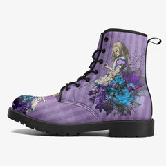 Alice in Wonderland - Lavender Stripe Mad Hatter Tea Party Boots JPREG54