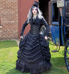 The Governess - Gothic Pinstripe Victorian Wedding Ensemble