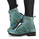 Van Gogh Almond Blossom Lace Up Combat Boots (JPREG33)