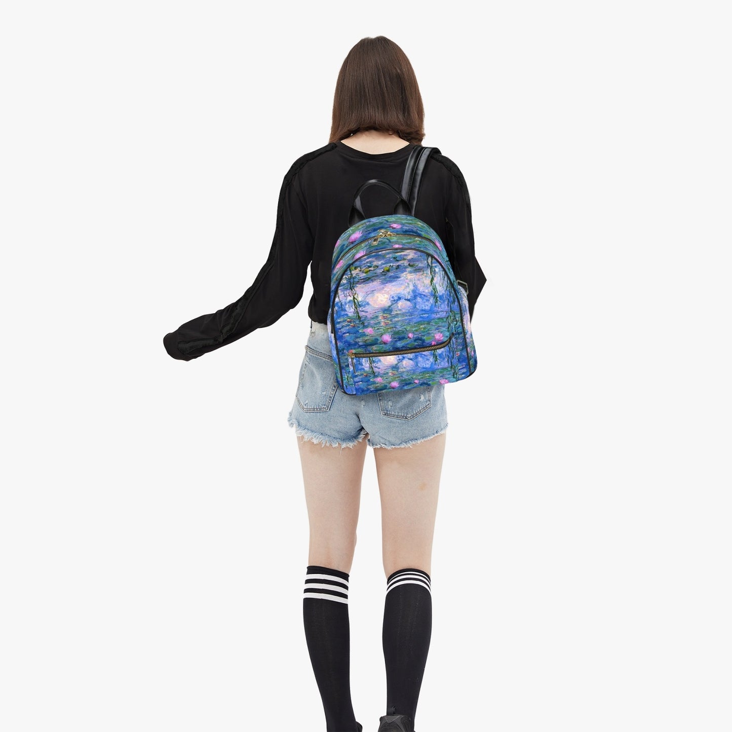 Monet Lilies - Small Backpack - Gift for Art Student (JPBACKMON)