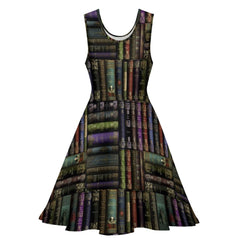 Vintage Library Books Thinner Fabric Dress - Librarian Costume