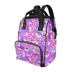 Cheshire Cat Large Backpack - Crazy Pink and Purple Alice in Wonderland Nappy Bag