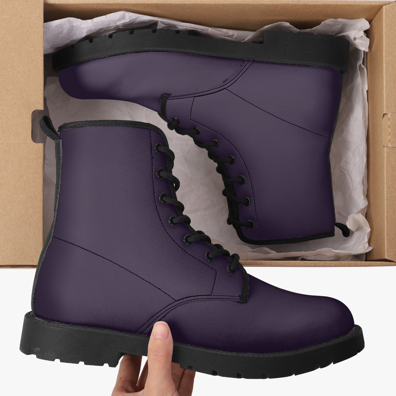 Dark Purple Combat Boots JPPDKP Victorian and Steampunk