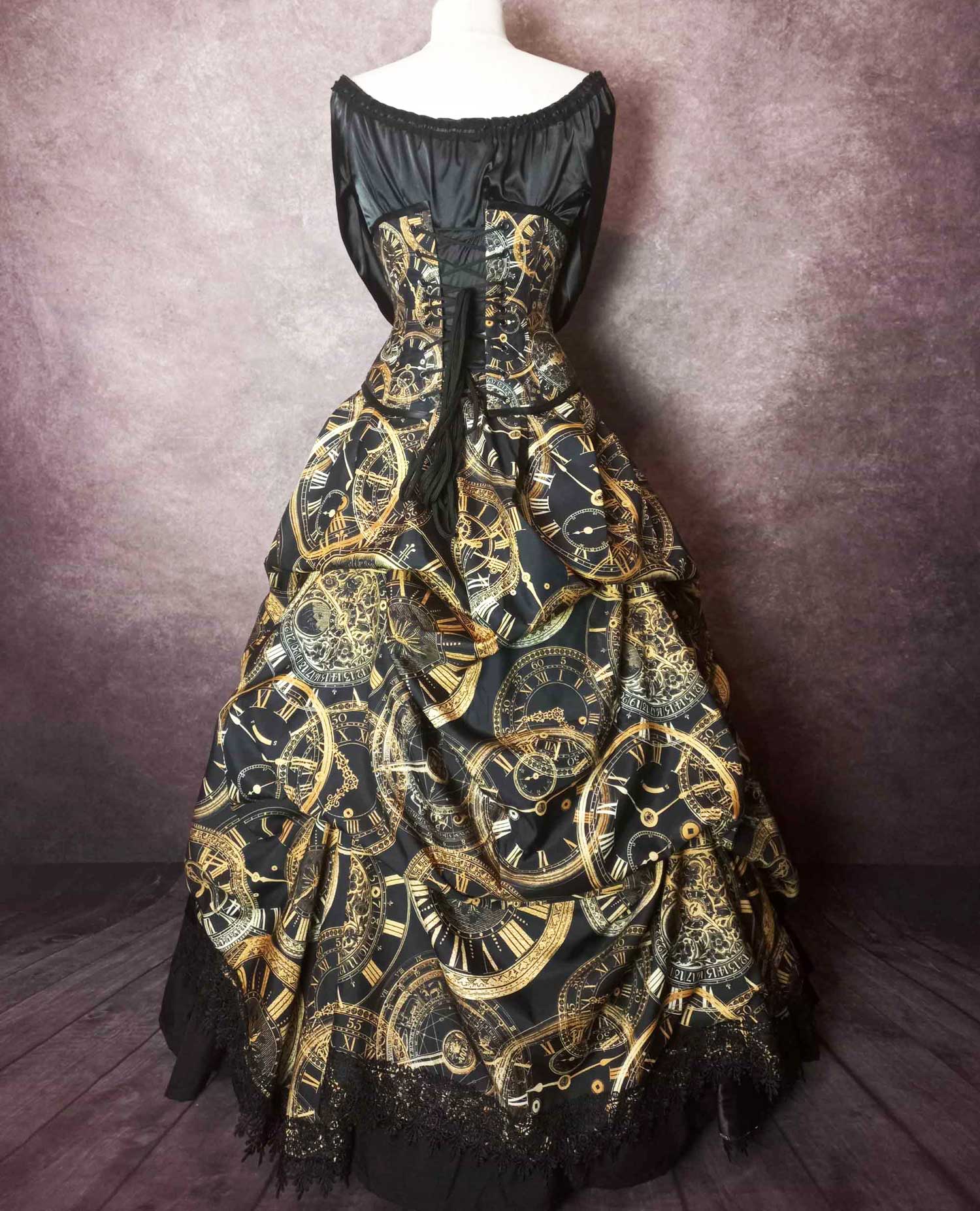 Golden Clocks Steampunk Corset Ensemble - Steampunk Costume Victorian and Steampunk Golden Clocks Steampunk Corset Ensemble - Steampunk Costume Victorian and Steampunk