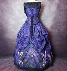 Purple Steampunk Clockwork Corset Gown - Made to Measure, Plus Size Friendly