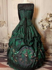 Bottle Green Steampunk Clockwork Corset Gown - Made to Measure, Plus Size Friendly
