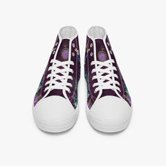 Alice in Wonderland Gothic high top womens sneakers  - The White Rabbit and Alice Pastel Goth sneakers (JPREG52)
