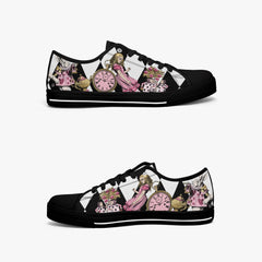 Alice in Wonderland Pink Lo Top Sneakers - Alice Tumbling Down the Rabbit Hole Mad Hatter Sneakers (JP3991)