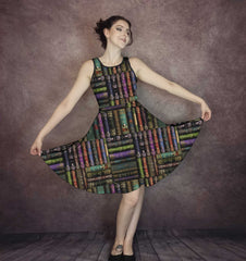 Vintage Books Dress - Dark Academia Literary Dress - Librarian Costume