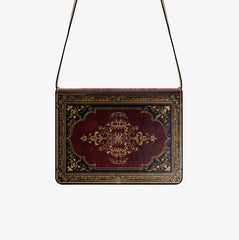 Burgundy and Gold Vintage Style Book Purse - Literary Shoulder Bag