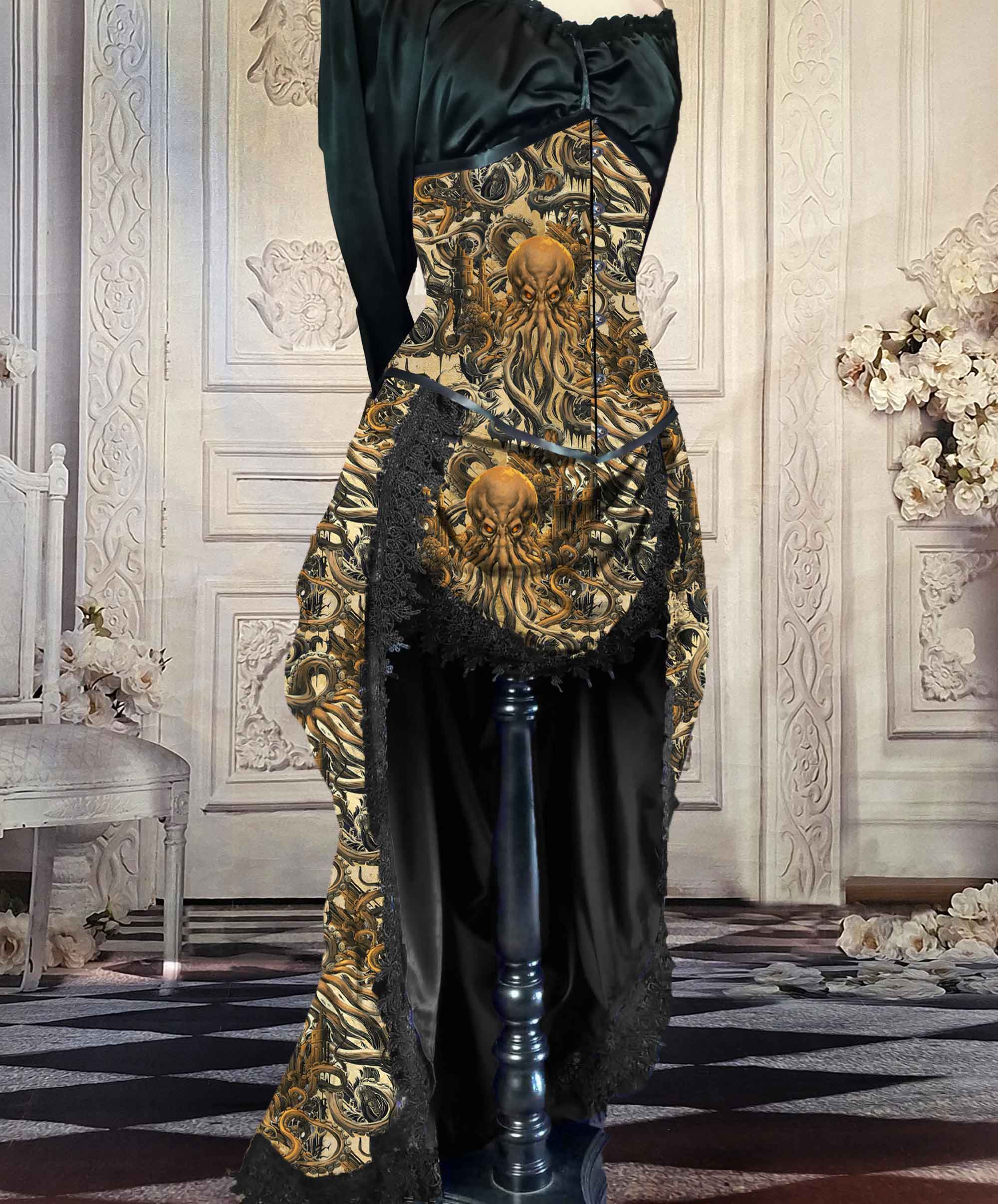 gold steampunk dress Cthulhu Costume Take Offline Forever US26