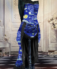 Van Gogh Starry Night Corset and Bustle Gown - Made to Measure, Plus Size Friendly