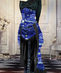 Van Gogh Starry Night Corset and Bustle Gown - Made to Measure, Plus Size Friendly