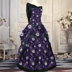Purple Quirky Steampunk Top Hats and Pocket Watches - Victorian Corset Gown